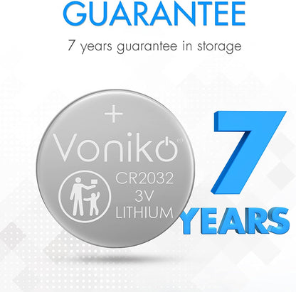 3 Volt CR2032 Battery 6 Pack – Lithium Batteries – 2032 Button Battery Flat – 7 Years Shelf Life