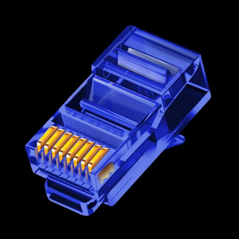 50PCS RJ45 Cat6 Pass through Connectors, Assorted Colors EZ to Crimp Modular Plug for Solid or Stranded UTP Network Cable
