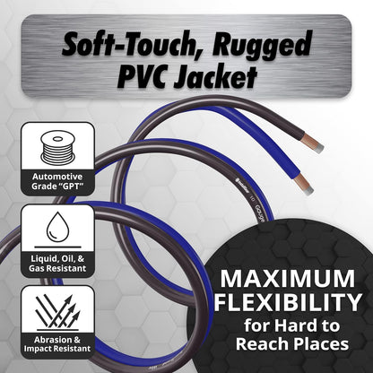 10 Gauge Wire (50Ft) Copper Clad Aluminum CAA - Primary Automotive Wire, Car Amplifier Power & Ground Cable, Battery Cable, Car Audio Speaker Stereo, RV Trailer Wiring Welding Cable 10Ga